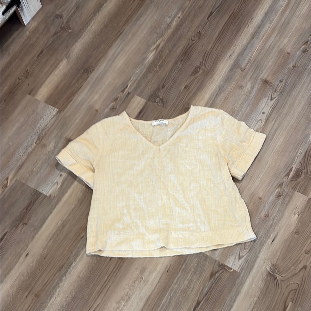 Zenana Outfitters Cream Boxy Crop T-Shirt